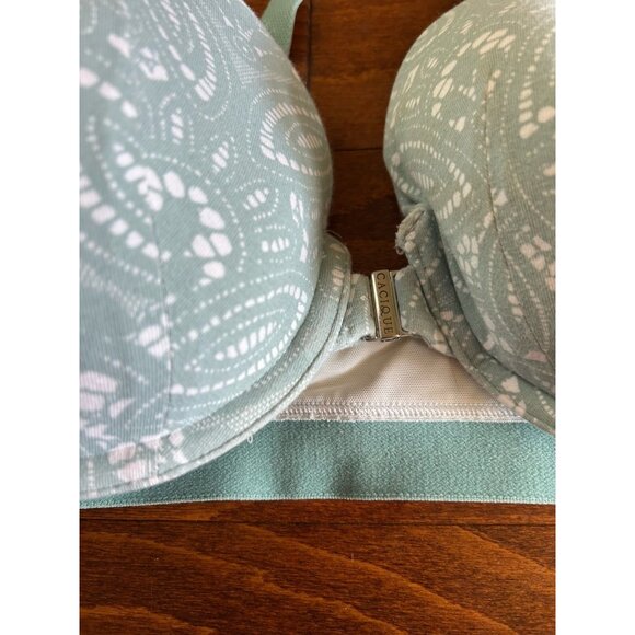 Cacique Lane Bryant 40C Green Paisley Lightly Lined Underwire Bra Plus T-Shirt - Picture 4 of 8